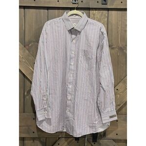 PETER MILLAR Rainbow Striped Button Up Long Sleeves‎ Shirt 100% Cotton Men's XXL